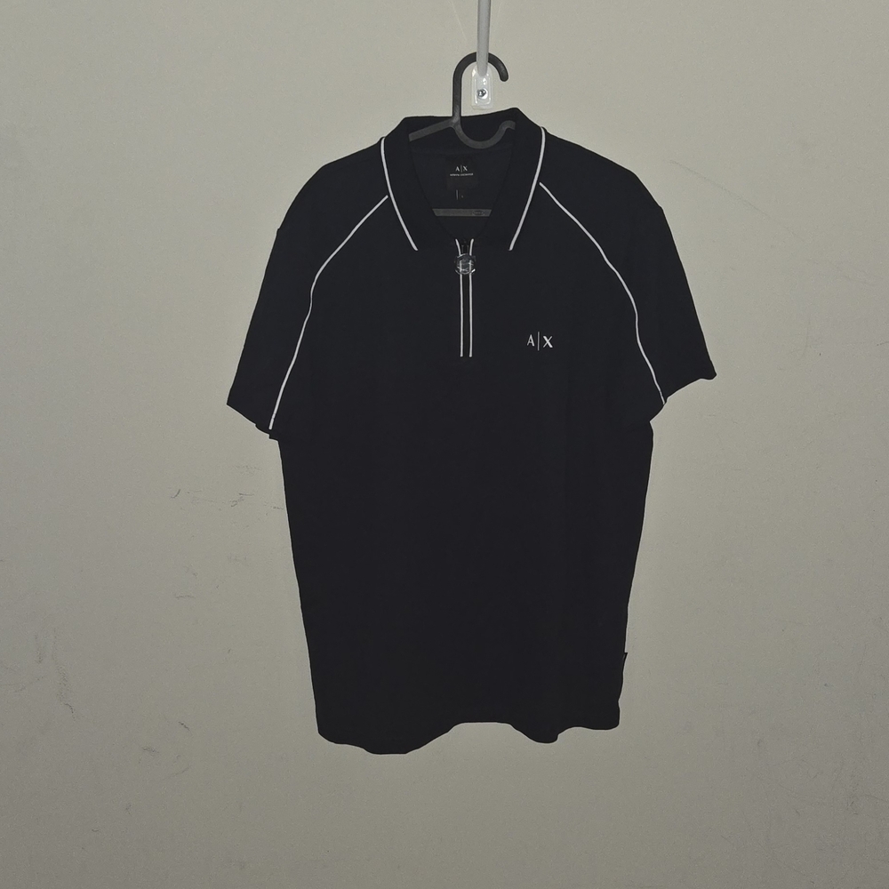 Armani Exchange Black Polo with White Accents